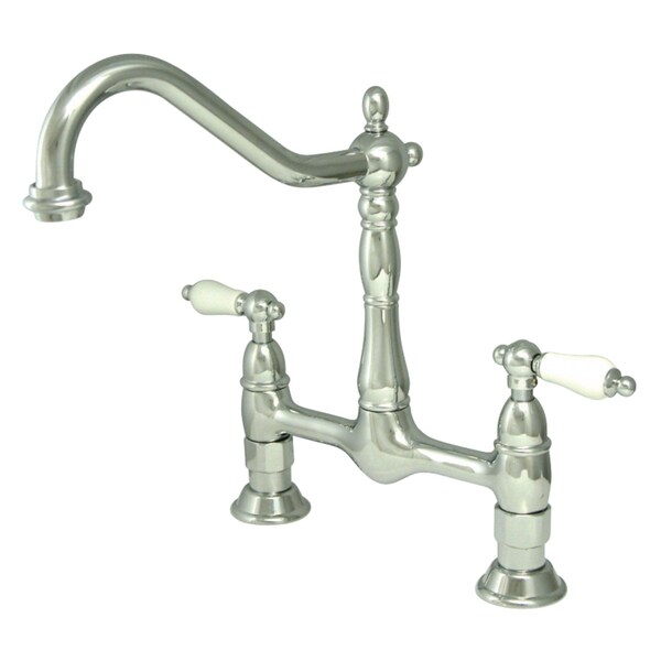 Kingston Brass KS1171PL Heritage Bridge Kitchen Faucet, Polished Chrome KS1171PL - main